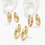 Arracadas Chunky Acero Inoxidable 218 - Modelo 1
