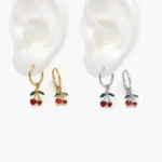 Arracadas Hoops Cerezas Acero Inoxidable 261 - Oro