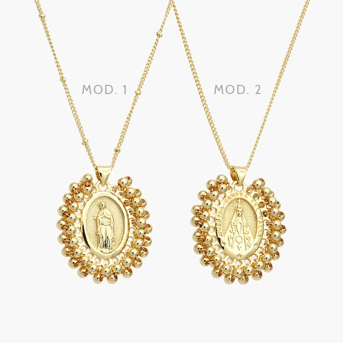 CDR0404 Collar Virgen Chapa de Oro 404 - Imagen 1
