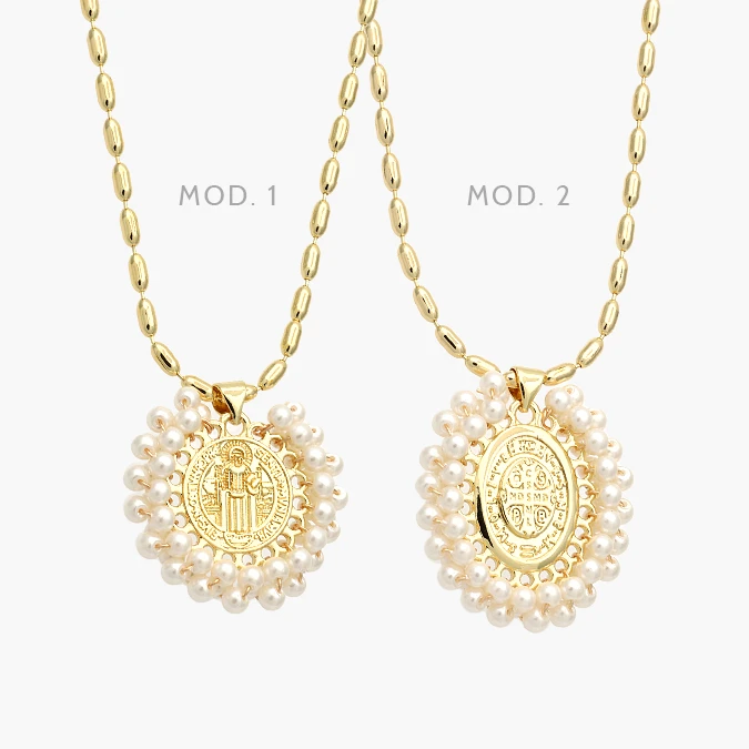 CDR0406 Collar San Benito Perlas Chapa de Oro 406 - Imagen 1