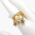 Anillo Ajustable Niños Zirconias Colores Chapa de Oro 1326-2