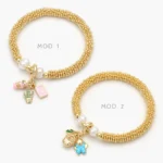 Pulso Elástico Perlas Cactus Chapa de Oro 691 - Modelo 1