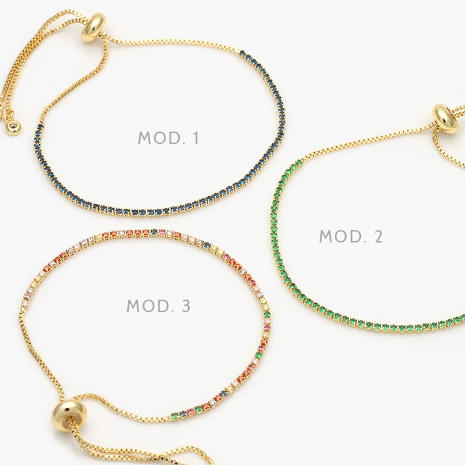 MPU843 Pulso Tenis Ajustable Micropave Chapa de Oro 843 - Imagen 1