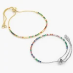 Pulso Tenis 2mm. Zirconias Colores Micropave Chapa de Oro 848