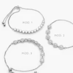 Pulso Zirconias Blancas Ajustable Micropave Chapa de Rodio 854