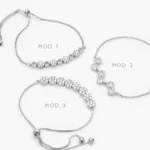 Pulso Flores Zirconias Blancas Ajustable Micropave Chapa de Rodio 855