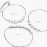 Pulso Ajustable Zirconias Blancas Micropave Chapa de Rodio 858 - Modelo 1