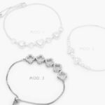 Pulso Corazones Zirconias Blancas Ajustable Micropave Chapa de Rodio 862