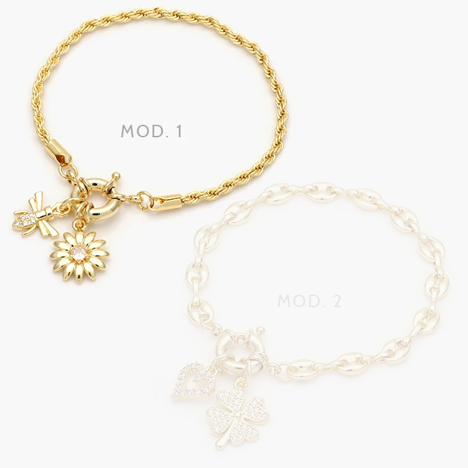 ctp0747 Pulso Flor Abeja Chapa de Oro 747 - Imagen 1