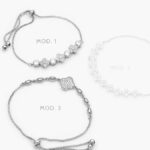 Pulso Flores Treboles Zirconias Blancas Ajustable Micropave Chapa de Rodio 857
