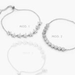 Pulso Flores Zirconias Blancas Ajustable Micropave Chapa de Rodio 867