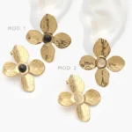 Aretes Flor Acrílico Acero Inoxidable 314