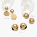 Aretes Bolitas Acero Inoxidable 321 - Modelo 1