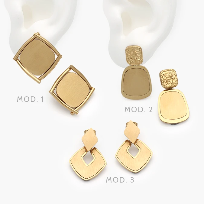 AA10322 Aretes Lisos Acero Inoxidable 322 - Imagen 1
