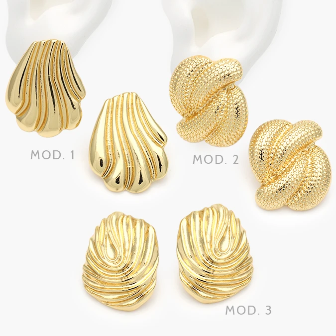 AA10343 Aretes Chunky Acero Inoxidable 343 - Imagen 1