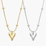 Collar Corazón Liso Sin Piedras Acero Inoxidable 0613