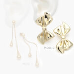 Aretes Largos Moño Acero Inoxidable 334