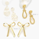 Aretes Moño Lazo Liso Sin Piedras Acero Inoxidable 347 - Modelo 1