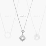 Collar Rombo Zirconias Blancas Chapa de Rodio 691