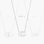 Collar Aros Zirconias Blancas Chapa de Rodio 694 - Modelo 1
