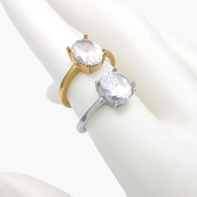 AB0637 Anillo Zirconia Acero Inoxidable 637 - Imagen 1