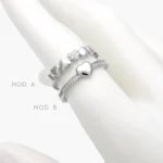 Anillo Churumbela Corazones Chapa de Rodio 643 - Modelo A - 7