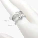 Anillo Corazón Chapa de Rodio 644