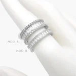 Anillo Churumbela Zirconias Blancas Chapa de Rodio 647 - Modelo A - 7