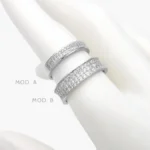 Anillo Churumbela Zirconias Blancas Chapa de Rodio 648