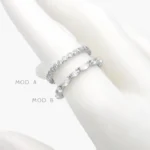 Anillo Zirconias Blancas Chapa de Rodio 649 - Modelo A - 7