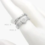 Anillo Zirconia Blanca Chapa de Rodio 650