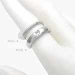 Anillo Churumbela Corazon Chapa de Rodio 652