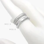 Anillo Churumbela Zirconias Blancas Chapa de Rodio 653 - Modelo A - 7