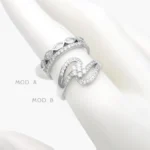 Anillo Zirconias Blancas Chapa de Rodio 654
