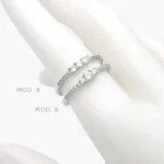 Anillo Churumbela Zirconias Blancas Chapa de Rodio 655 - Modelo A - 7
