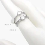 Anillo Zirconia Blanca Chapa de Rodio 668