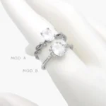 Anillo Zirconia Chapa de Rodio 670