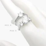 Anillo Zirconia Chapa de Rodio 673 - Modelo B - 8