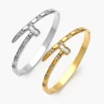 Brazalete Clavo Zirconias Acero Inoxidable 808