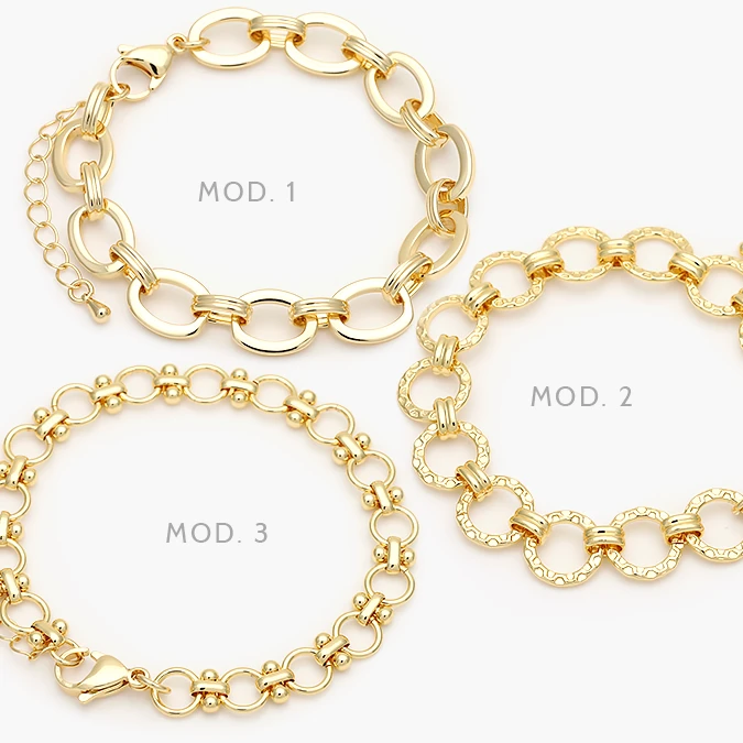CP0282 Pulso Eslabones Chapa de Oro 0282 - Imagen 1