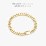 Pulso Mónaco 6mm. Chapa de Oro 0284 - 18cm.