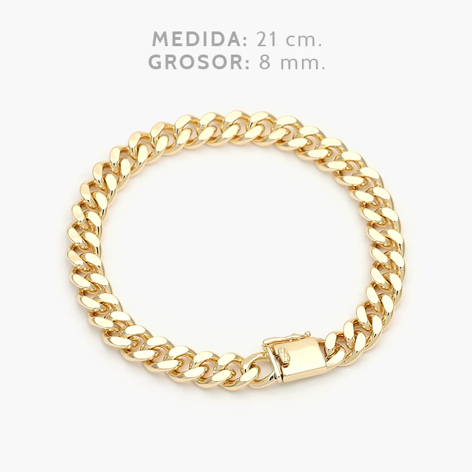 CP0285 Pulso Mónaco 8mm. Chapa de Oro 0285 - Imagen 1