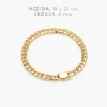Pulso Mónaco 6mm. Chapa de Oro 0286 - 18cm.