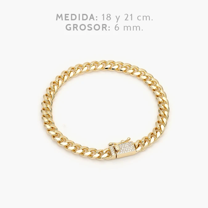 CP0288 Pulso Mónaco 6mm. Chapa de Oro 0288 - Imagen 1
