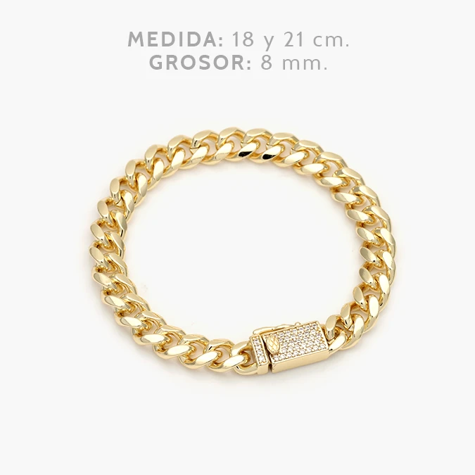 CP0289 Pulso Mónaco 8mm. Chapa de Oro 0289 - Imagen 1