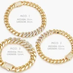 Pulso Mónaco Zirconias Chapa de Oro 0295 - Modelo 1