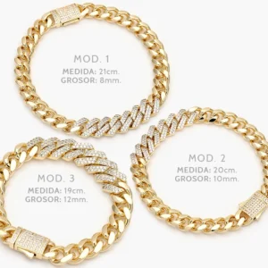 Pulso Mónaco Zirconias Chapa de Oro 0295
