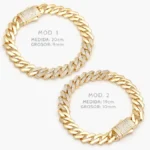 Pulso Mónaco Zirconias Chapa de Oro 0296