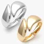 Brazalete Chunky Liso Sin Piedras Chapa de Oro 757