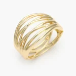 Brazalete Chunky Liso Sin Piedras Chapa de Oro 759